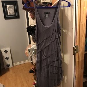 Gray ruffled dress